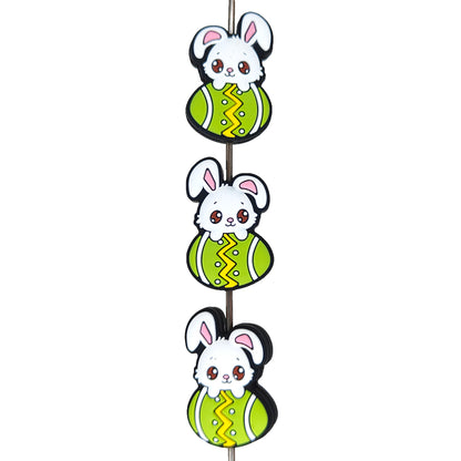 Rabbit In Green Egg Focal Beads