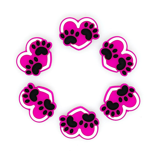 Love Dog Paw Heart Beads