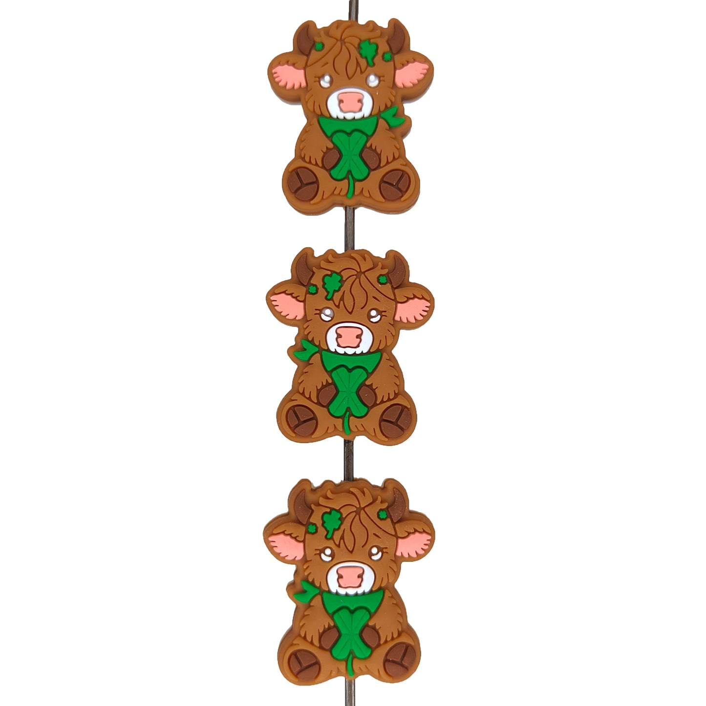 St Patrick's Highland Cow Silicone Focal Bead