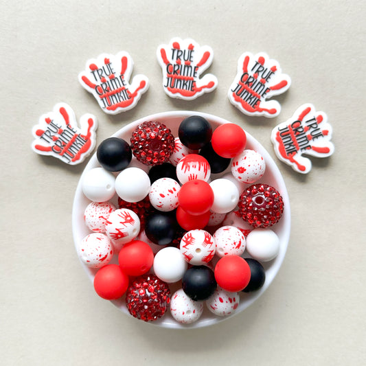 60pcs Assorted Silicone Beads, Halloween Beads Set, Mixed Spooky Beads