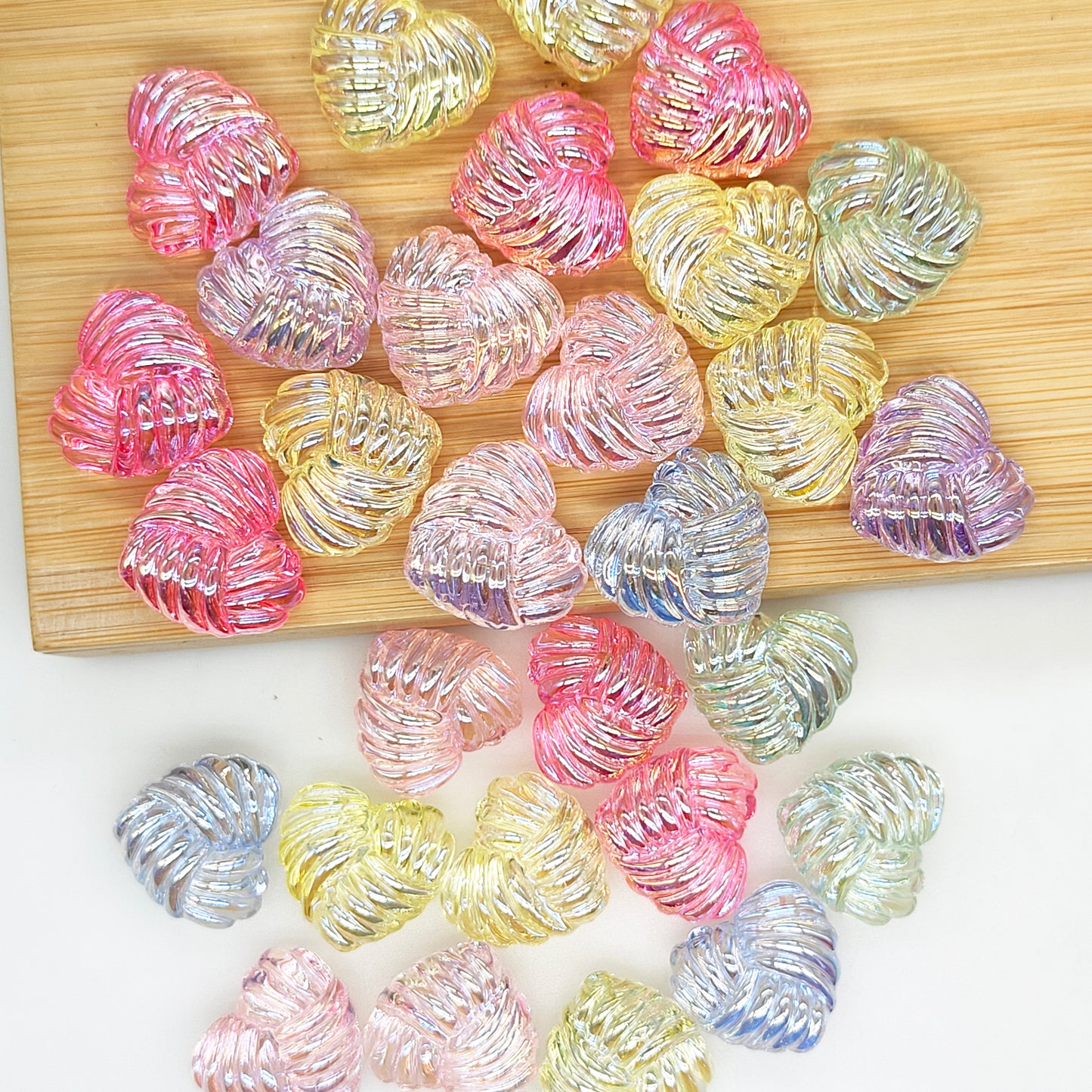 Shiny UV Concha Heart Shape Acrylic Beads,Jewelry Accessories