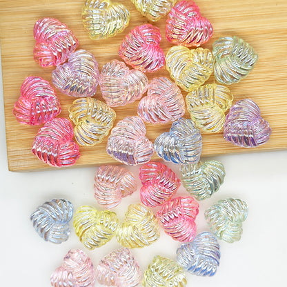 Shiny UV Concha Heart Shape Acrylic Beads,Jewelry Accessories
