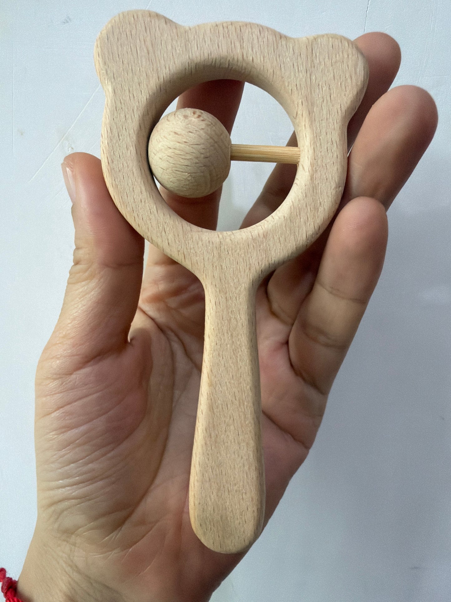Natural Beech Wood Teether Rattle