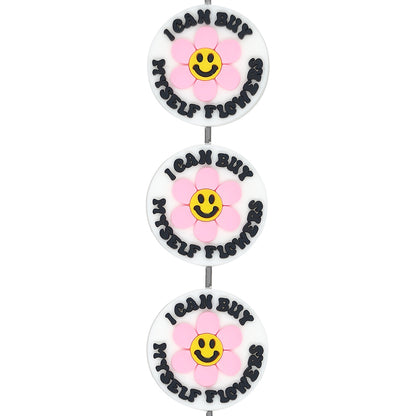 Pink Flower Smiley Focal