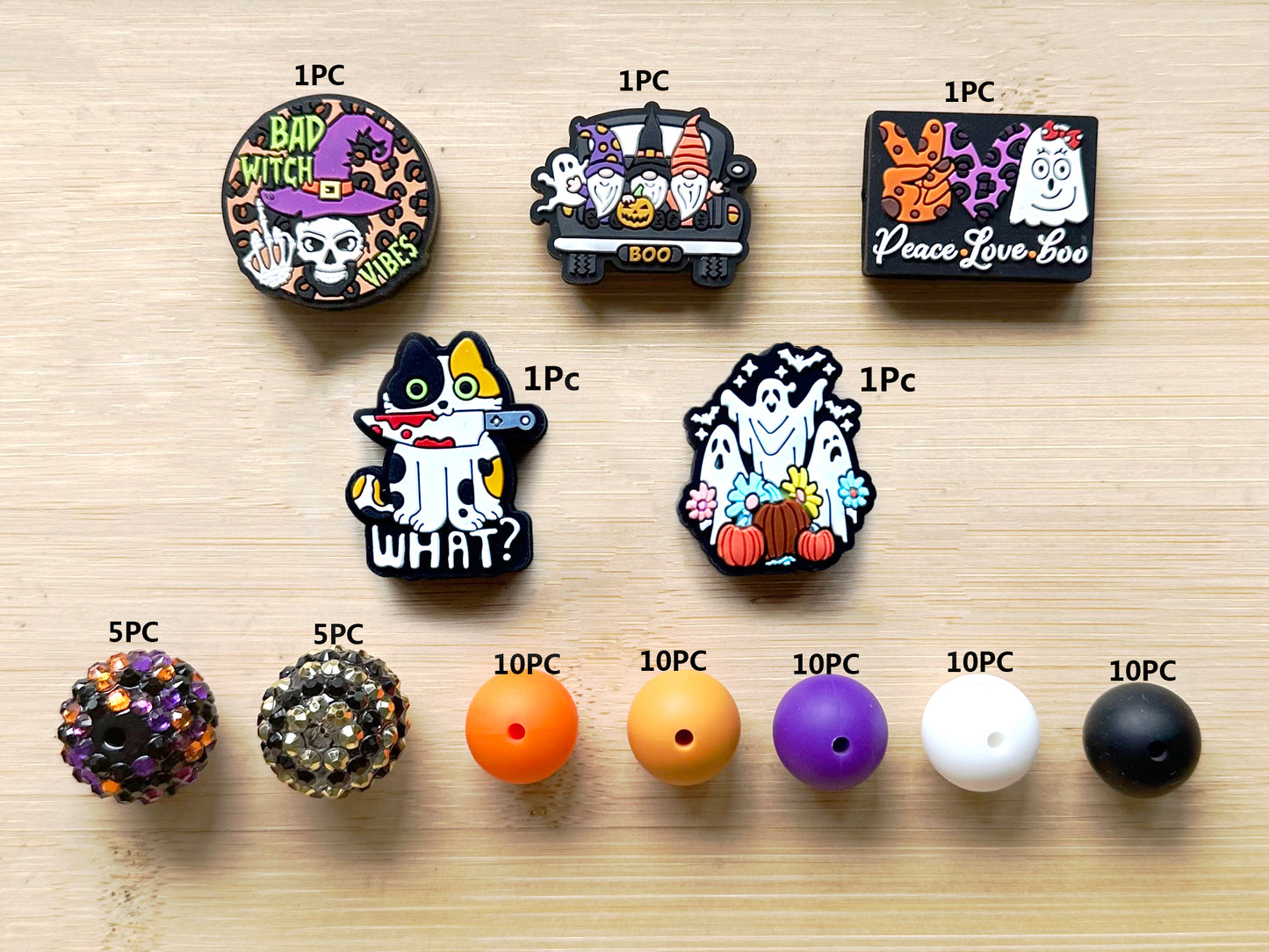 65Pcs Assorted Halloween Beads Mixed Pack