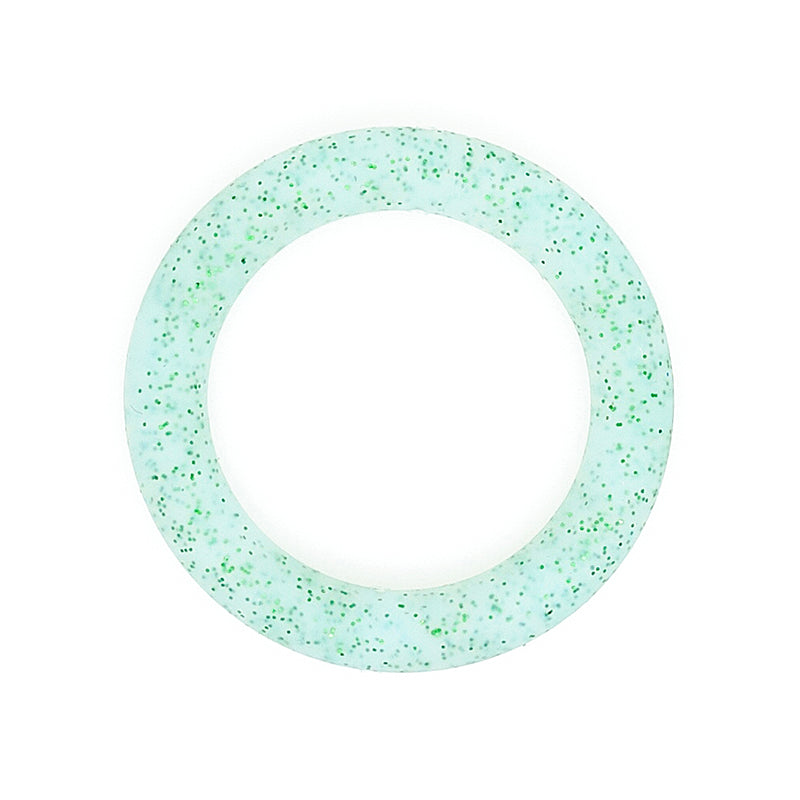 65mm Glitter Silicone Round Loop with 2 hole