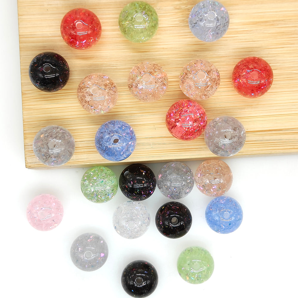16mm Sparkle Glitter Acrylic Beads