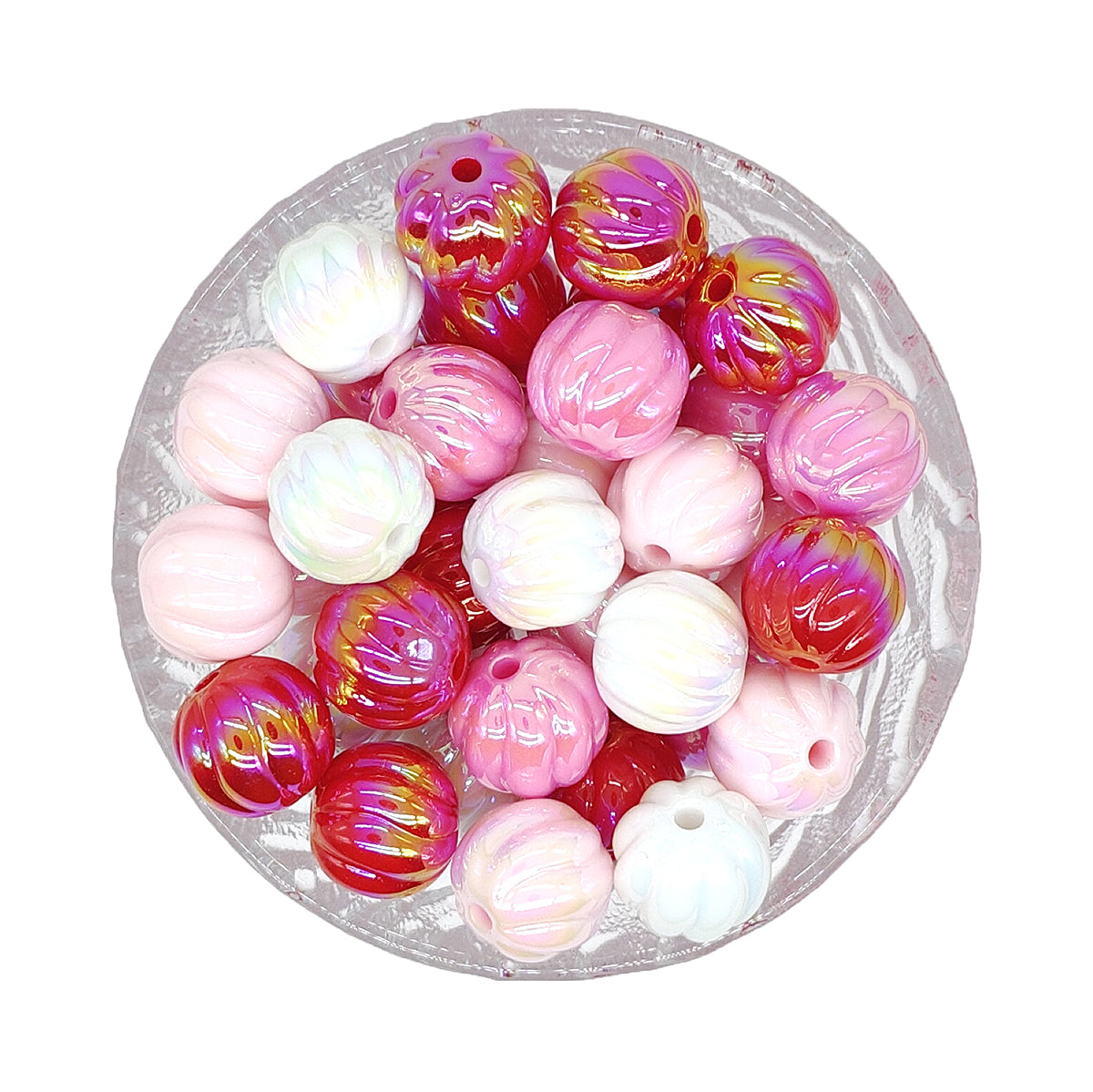 16mm Round Opal Pumpkin Acrylic Beads-Mixed Color