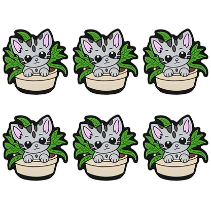 Cat in Potted Plant Focal