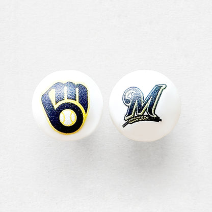 16mm Pearl Baseball Team Gumball Acrylic Beads