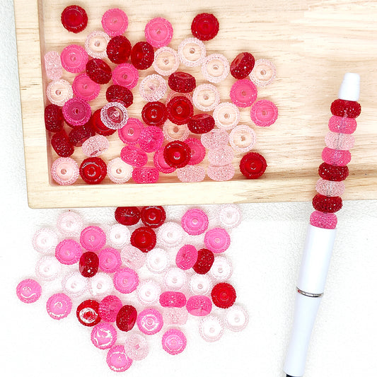 50Pcs/Lot 12mm Transparent Rhinestone Effect Spacer Mix Color Beads for Valentines Day