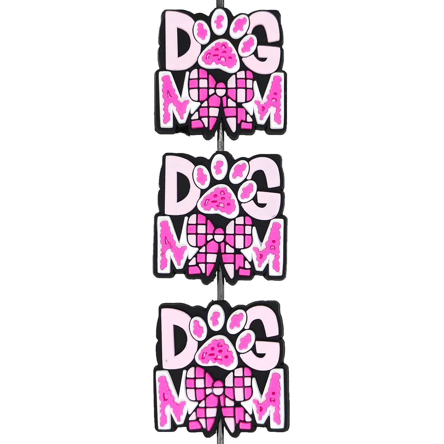 Dog Mom Checked Bow Focal