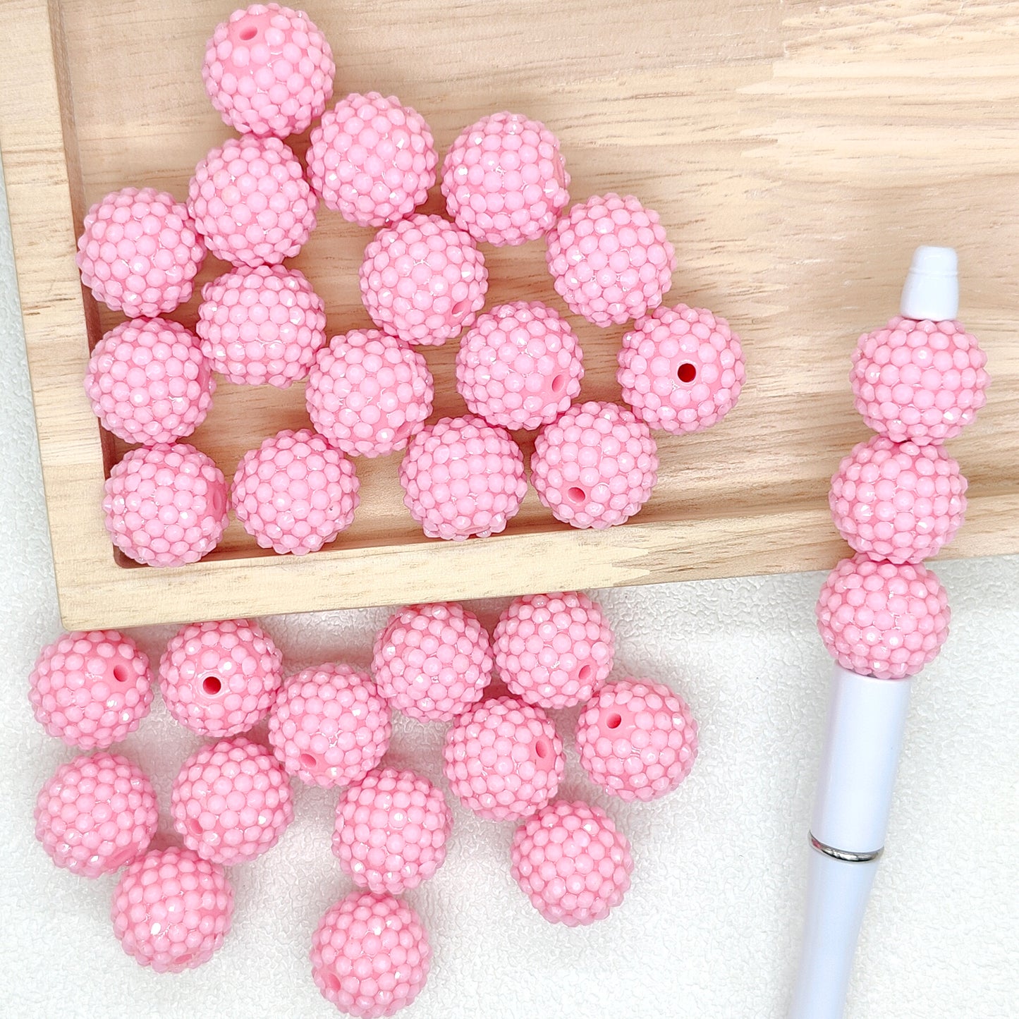 Chunky 20mm Rhinestone Acrylic Bubblegum Bead