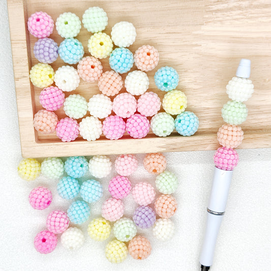 15mm Flocked Bayberry Acrylic Beads