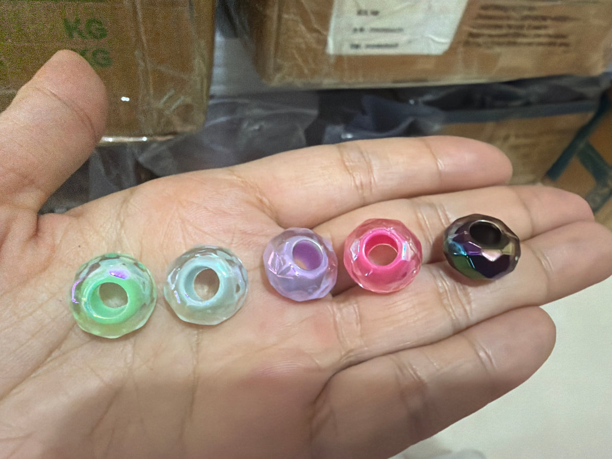 14*8mm Colored Faceted Clear Acrylic Spacer Beads,Abacus Beads
