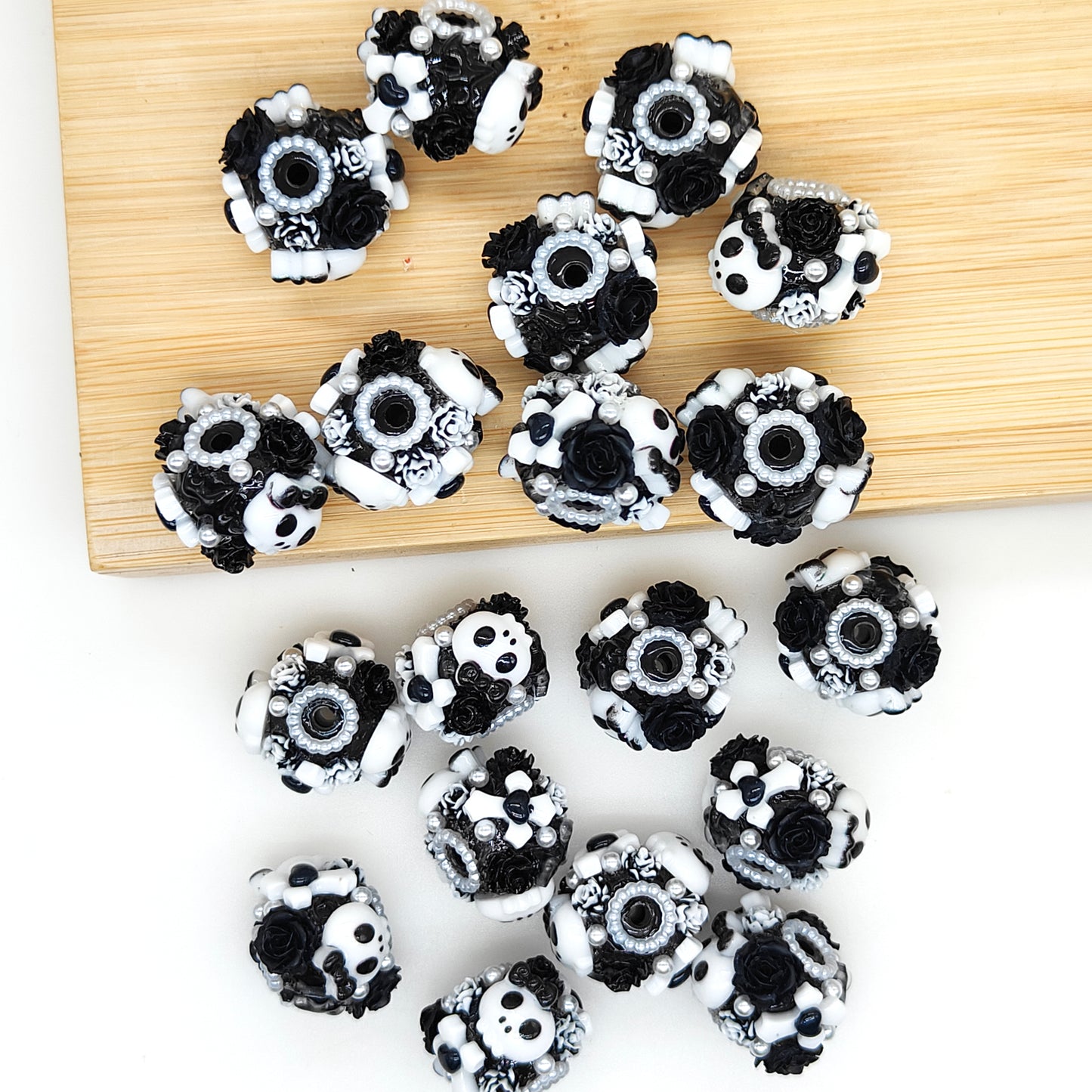 Skull Bowknot Rose Flower Acrylic Beads,Ghost Fancy Beads