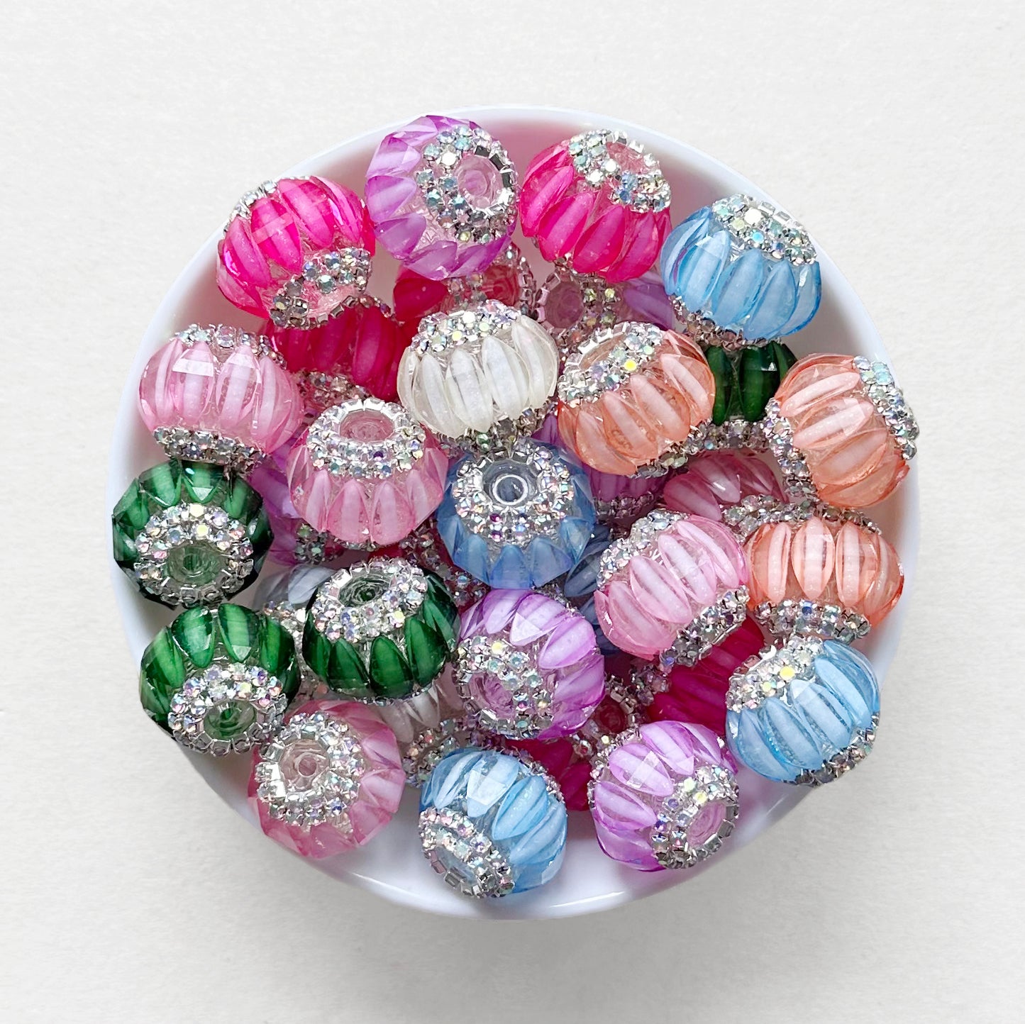 Assorted Crystal Beads, Rhinestone Ball, Colored Acrylic Beads