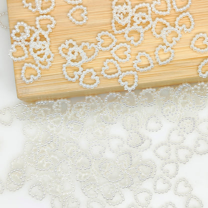 100Pcs 10mm White Heart Faux Pearl Acrylic Spacers