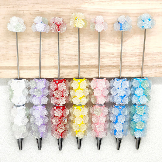 7Pcs Set Rose Flower Sensitive Beadable Pen Change Color Under Sun
