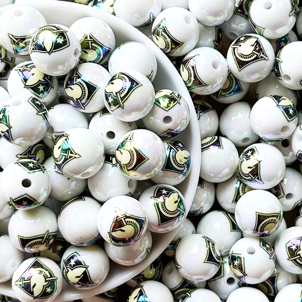 16mm UV College Football Team Gumball Acrylic Beads
