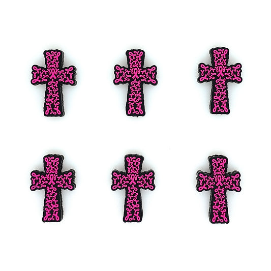 Pink Ribbon Cross Focal