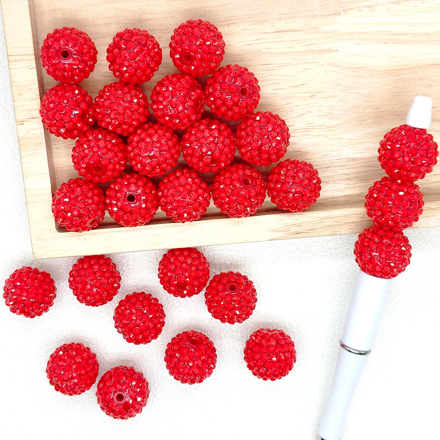 Chunky 20mm Rhinestone Acrylic Bubblegum Bead