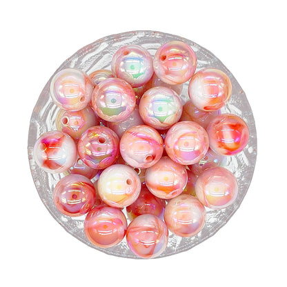 16mm Round Marble Shimmer Acrylic Beads