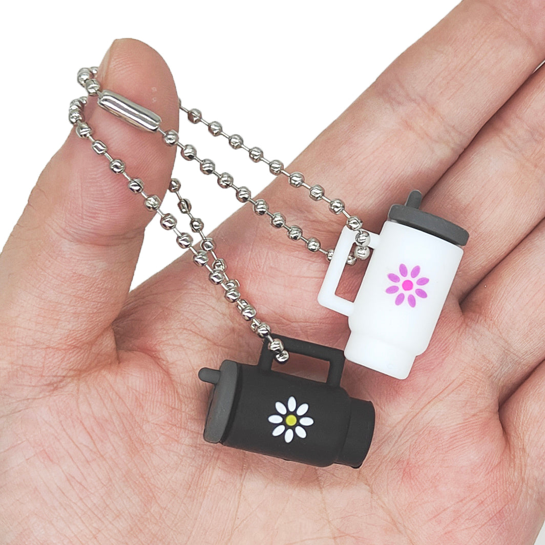 3D Tumbler Cup Pendant Charm with Chain