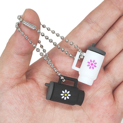 3D Tumbler Cup Pendant Charm with Chain