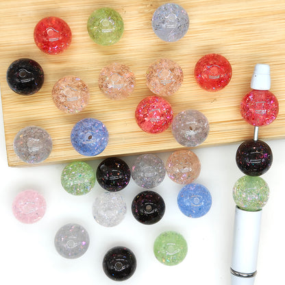 16mm Sparkle Glitter Acrylic Beads