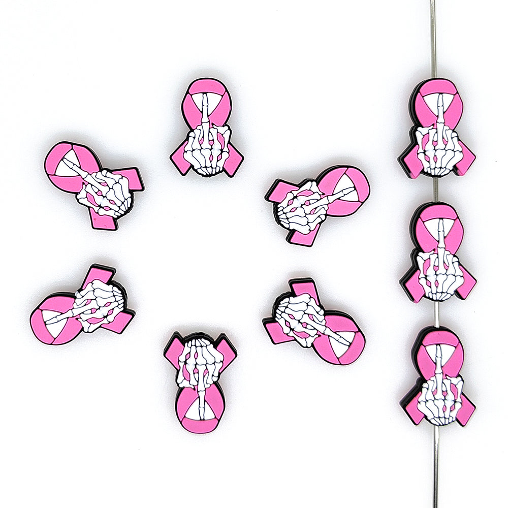Skeleton Breast Cancer Ribbon Awareness Focal