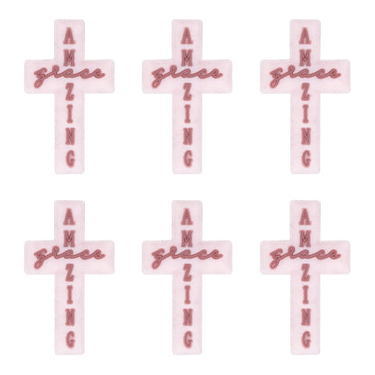 Amazing Grace Cross Glitter Silicone Focal Beads
