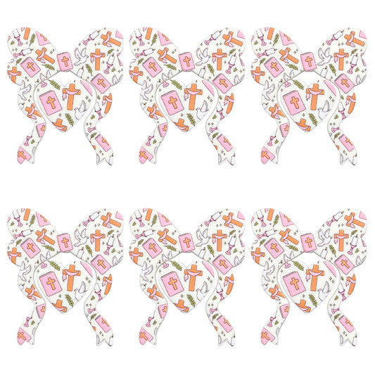 Bible Cross Bow Heart Print Focal
