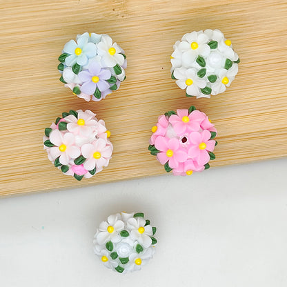 New 20mm Flower Ball,Fancy Polymer Clay Floral Beads