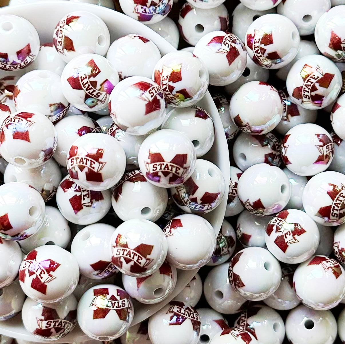 16mm UV College Football Team Gumball Acrylic Beads