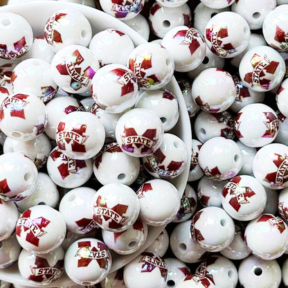 16mm UV College Football Team Gumball Acrylic Beads