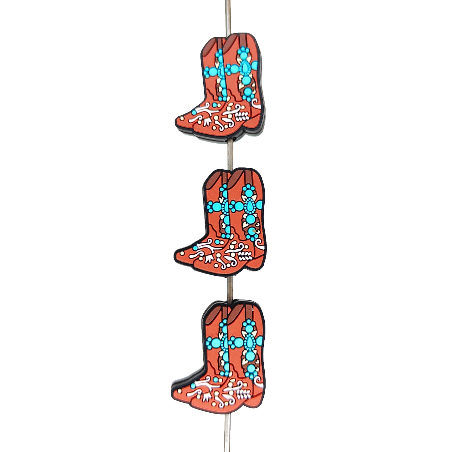 Cowboy Boot with Gemstone Cross Focal
