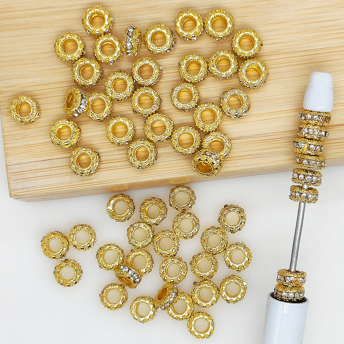 8mm Crystal Rhinestone Spacer Beads,Rondelle Beads