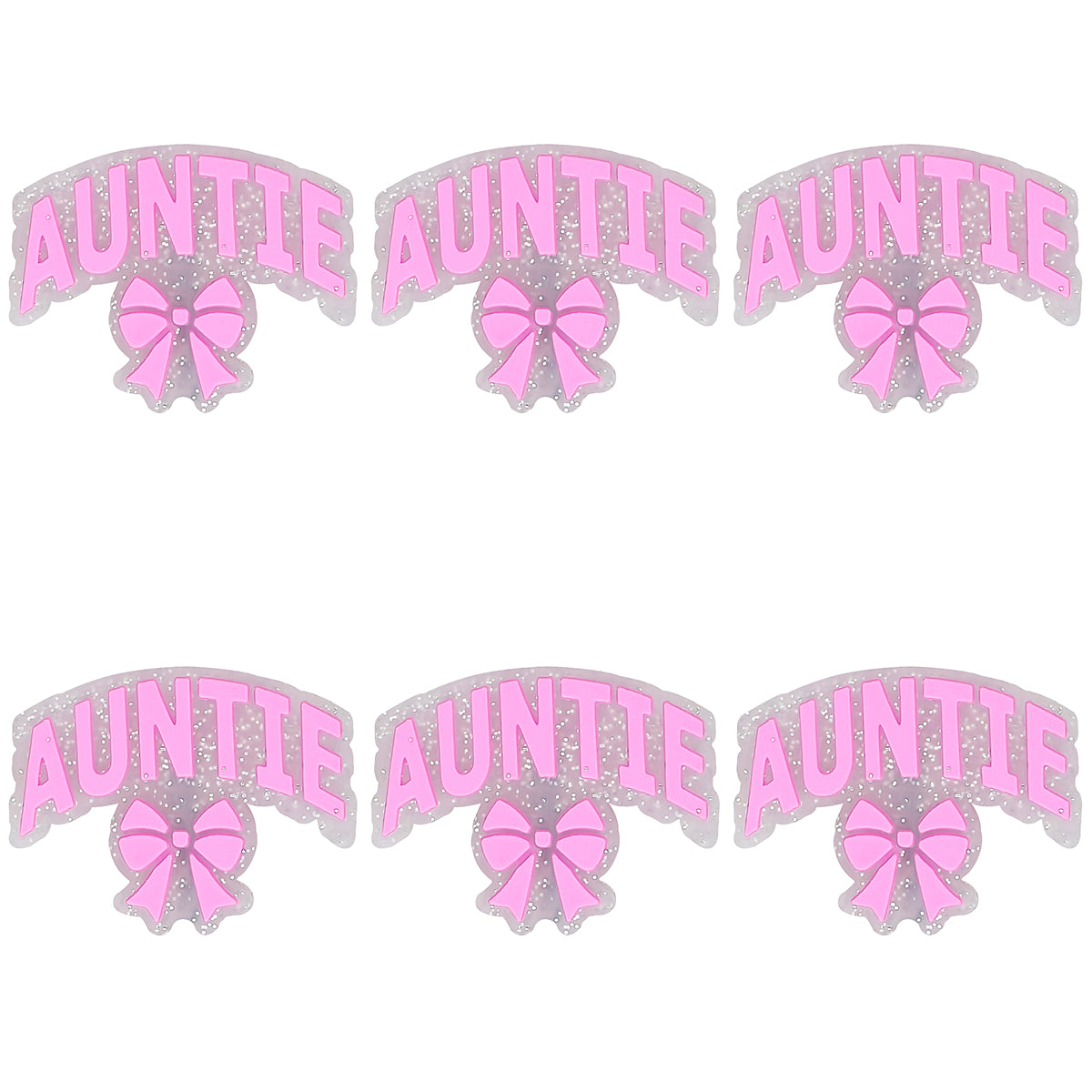 Auntie Glitter Bow Focal