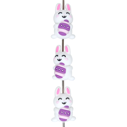 3D Bunny Rabbit Egg Easter Focal Beads