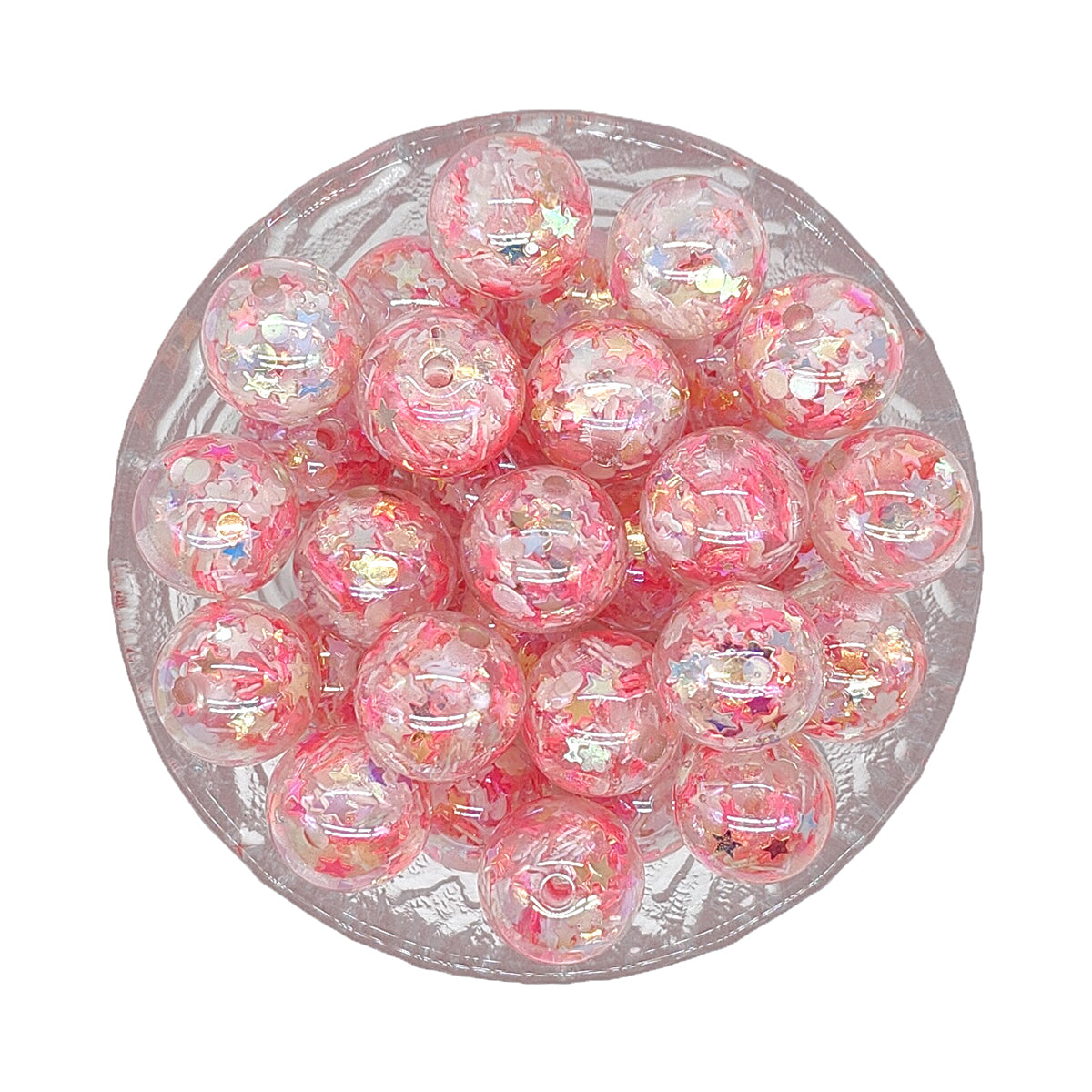 16mm UV Pink Star Sequin Acrylic Beads