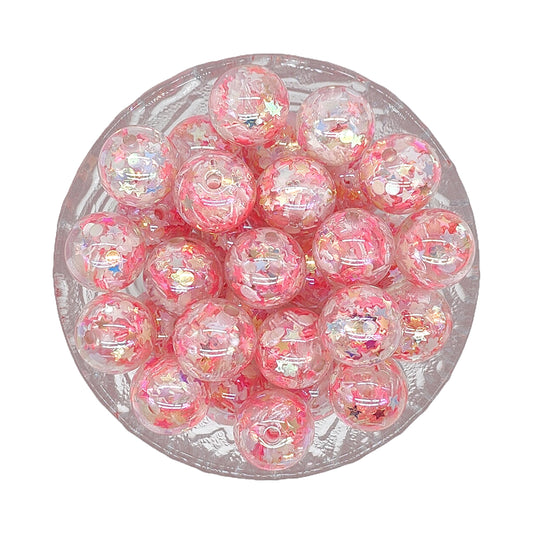 16mm UV Pink Star Sequin Acrylic Beads