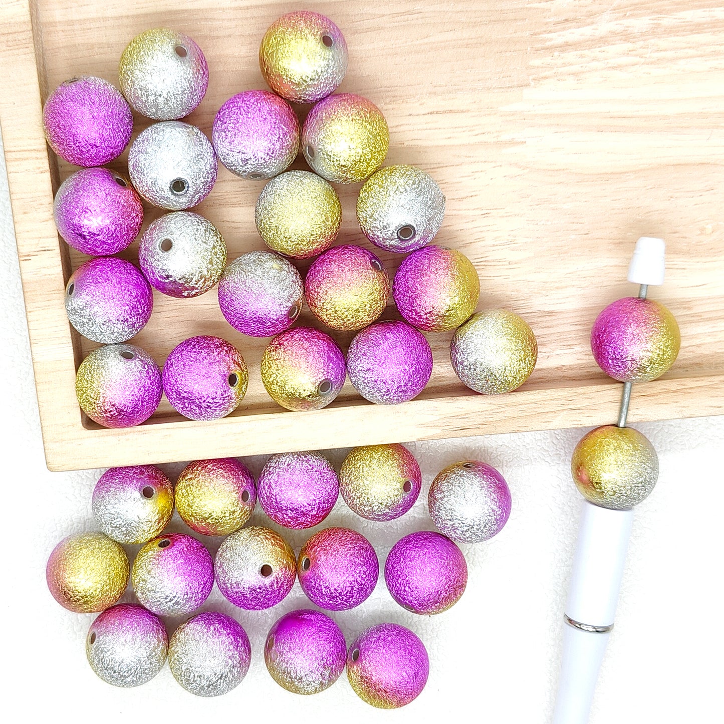 20mm Gradient Purple Stardust Chunky Bubblegum Acrylic Beads