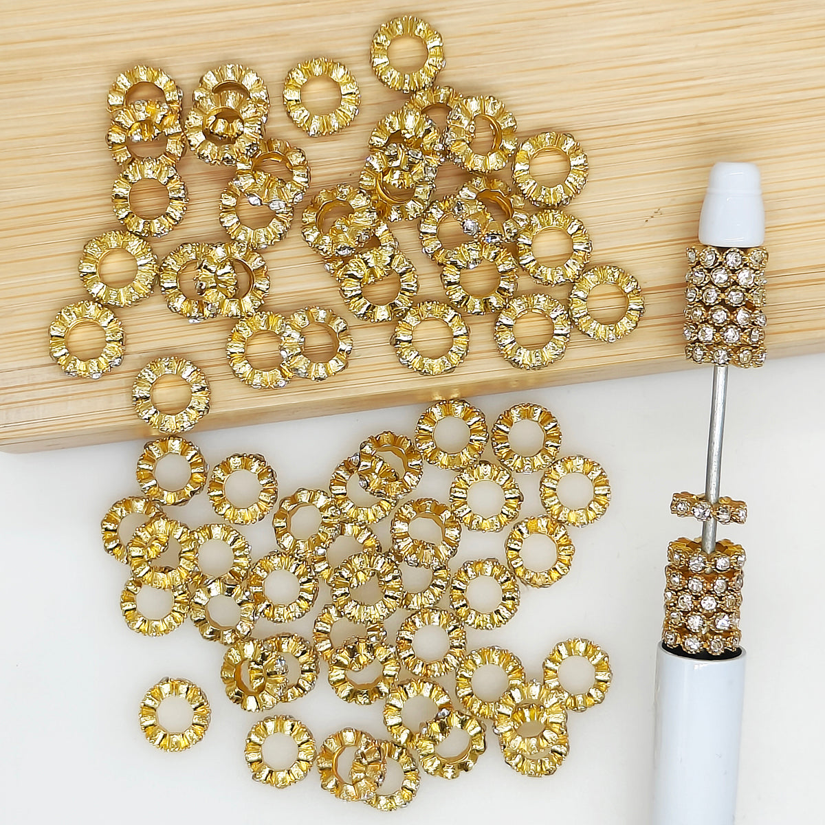 10mm Sparkle Rhinestone Spacer,Metal Spacer