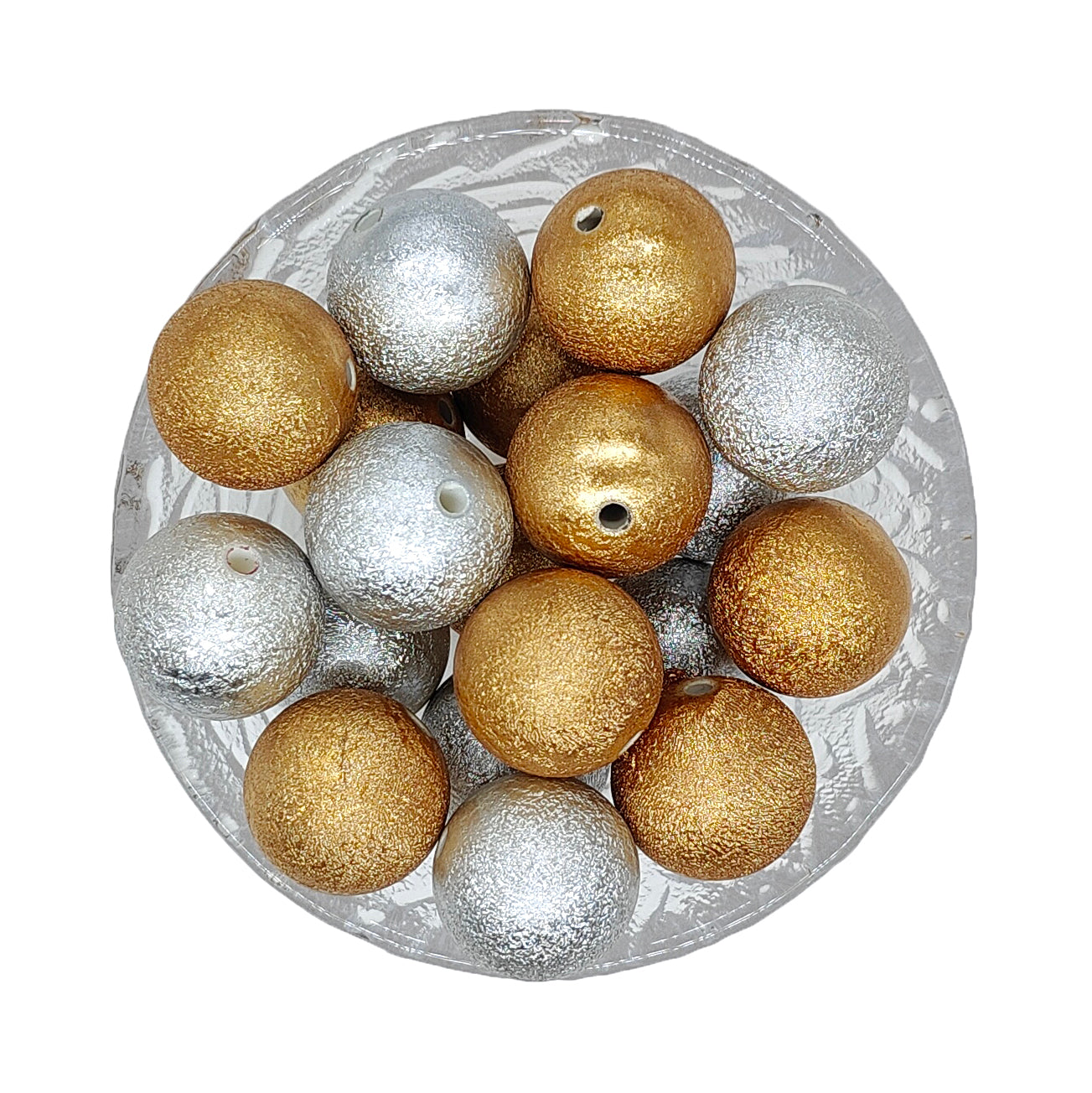 20mm Gold/Silver Stardust Chunky Bubblegum Acrylic Beads