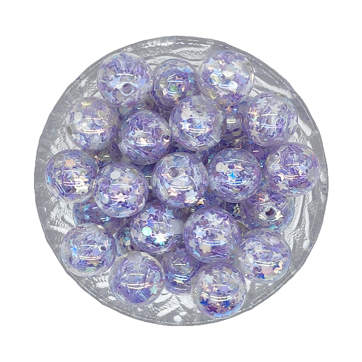 16mm UV Purple Star Sequin Acrylic Beads