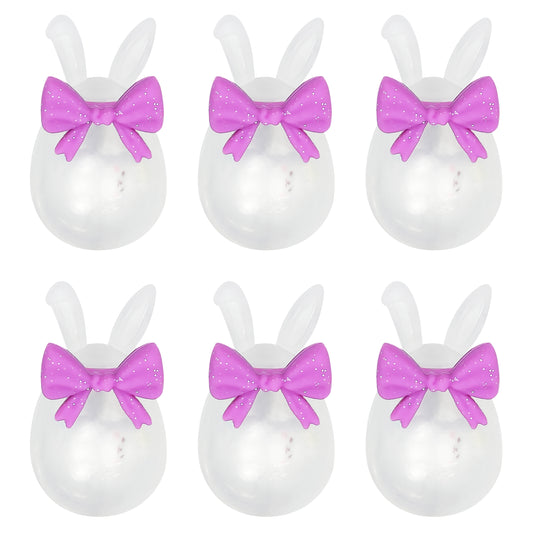 Silicone Focal Easter Bunny Bow Shaker Beads With Beads Inside