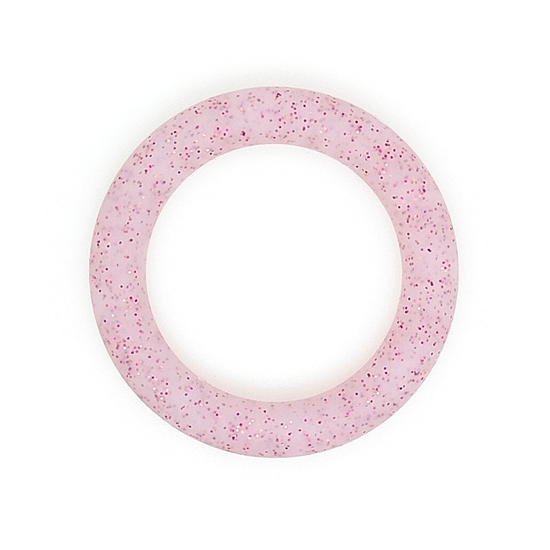 65mm Glitter Silicone Round Loop with 2 hole