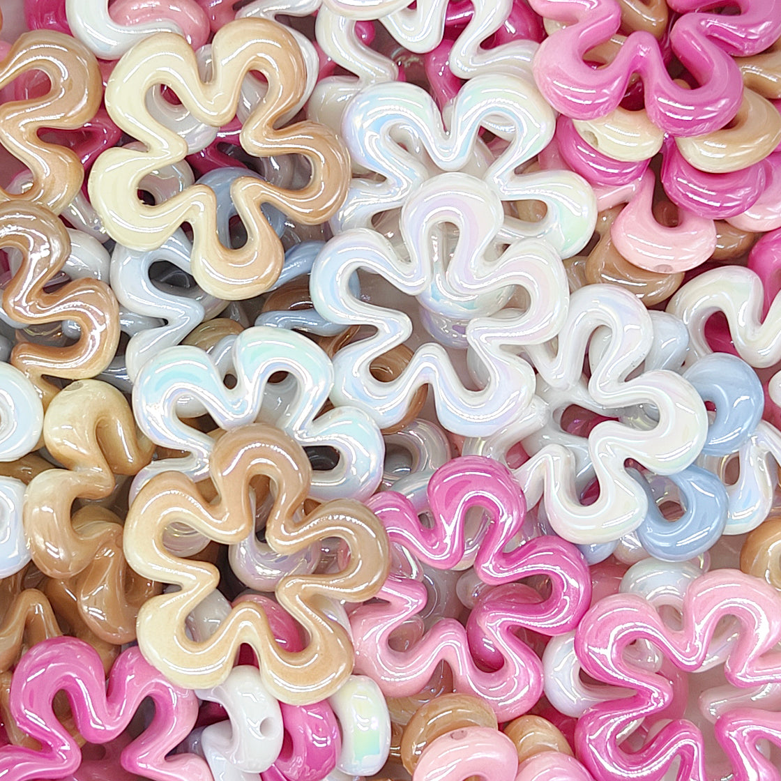 33mm Hollow Flower Shape Acrylic Beads