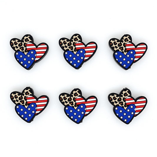 Independence Day Triple Love Heart Focal